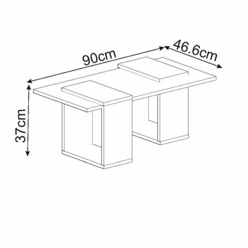 Hanah Home Coffee Table Travertine Anthracite Matris - Travertine... - Image 2