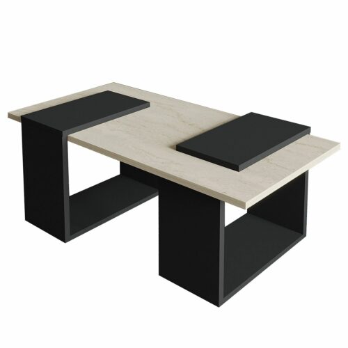 Hanah Home Coffee Table Travertine Anthracite Matris - Travertine...