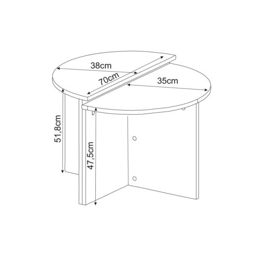Hanah Home Coffee Table Travertine Dolunay - Travertine - Image 2