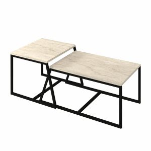 Hanah Home Coffee Table Travertine Minimal - Travertine