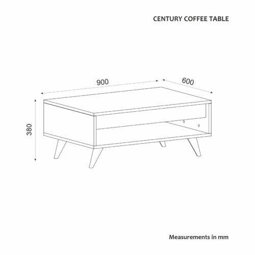 Hanah Home Coffee Table Walnut Century - Walnut - Image 2