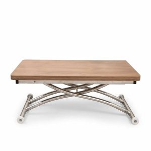 Hanah Home Coffee Table Walnut Chrome Mini Juppo Ext - Walnut