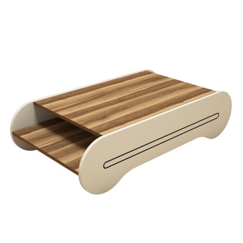 Hanah Home Coffee Table Walnut Cream Cool - Walnut