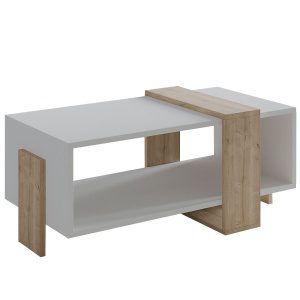 Hanah Home Dohányzóasztal Fehér Zafír Tölgy Meleni - Fehér