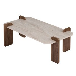 Hanah Home Dohányzóasztal Travertine Walnut Renard - Travertine