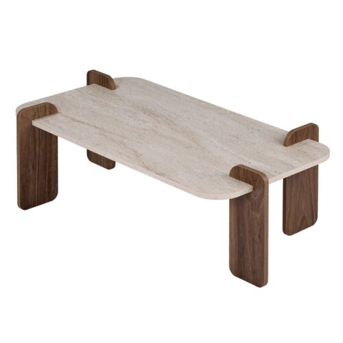 Hanah Home Dohányzóasztal Travertine Walnut Renard - Travertine