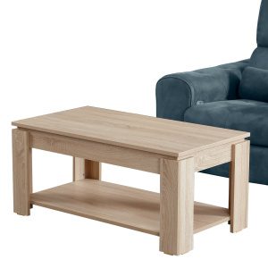 Hanah Home Dohányzóasztal világos tölgy polccal - Világos Egger