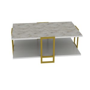 Hanah Home Gold Fehér Pöttyös Dohányzóasztal - Fehér
