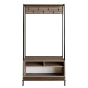 Hanah Home Hall Stand Walnut Black Devin - Walnut