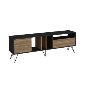 Hanah Home TV Stand Walnut Black Mistico (180) - Walnut