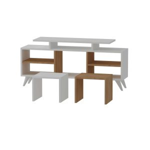 Hanah Home TV Unit White Teak Kutay - White