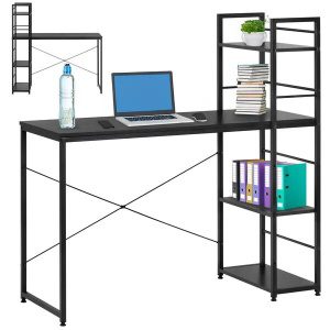 Springos íróasztal polcokkal 120x64x120cm - Fekete