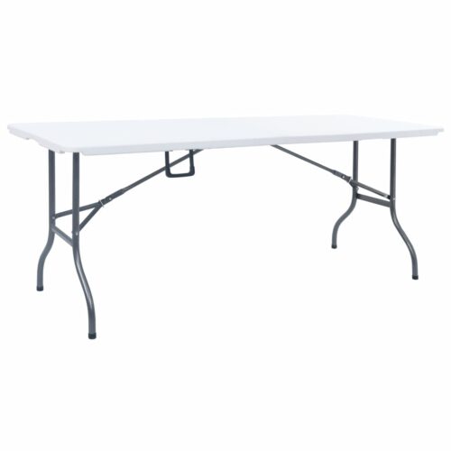 Fehér hdpe összecsukható kerti asztal 180 x 72 x 72 cm