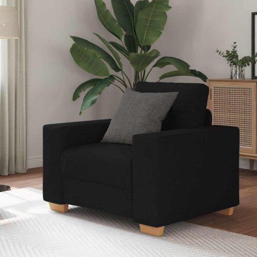 Fekete szövet kanapéfotel 59 cm