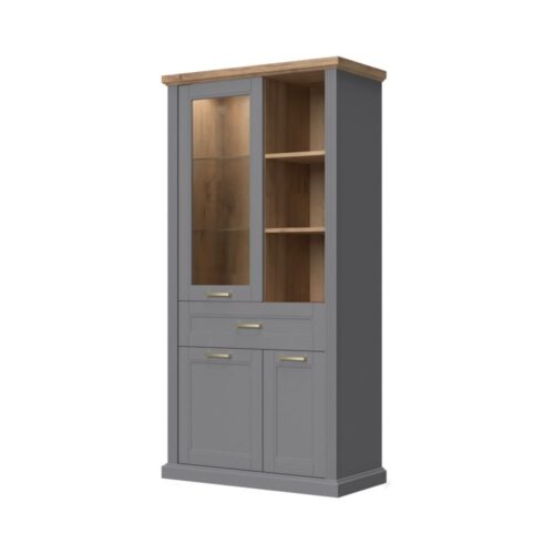 Háromajtós vitrines szekrény