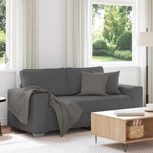 Sötétszürke kordbársony szövet loveseat kanapé 140 cm