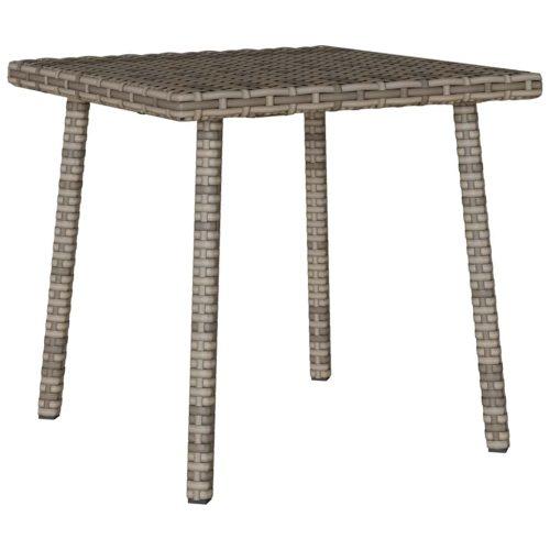 Téglalap szürke polyrattan kerti dohányzóasztal 40x40x37cm