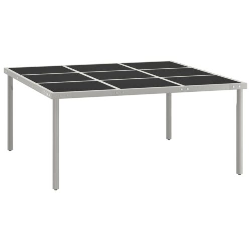 Üveg és acél kerti étkezőasztal 170 x 170 x 74