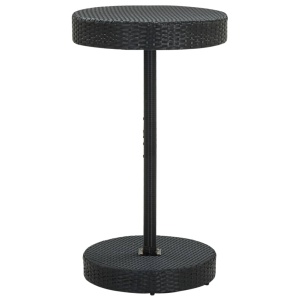 Fekete polyrattan kerti asztal 60