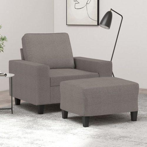 Tópszínű szövet kanapéfotel lábtartóval 60 cm