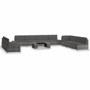 10 részes szürke polyrattan kerti ülőgarnitúra
