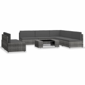 7 részes szürke polyrattan kerti ülőgarnitúra