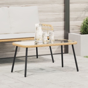 Kávéasztal természetes 90x45x42 cm polirattan