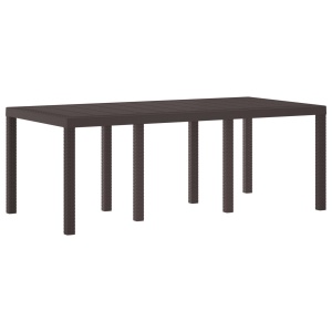 Kerti asztal barna 200x100x73 cm polirattan
