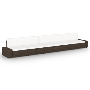 5 részes barna polyrattan kerti ülőgarnitúra párnákkal