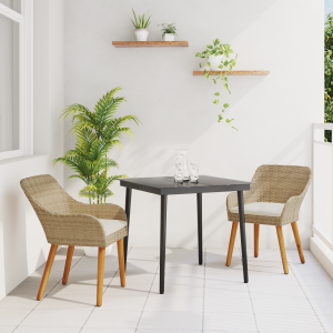 3 részes kert étkező szett bézs poly rattan