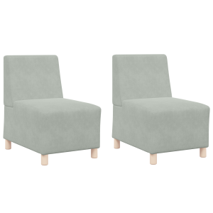 Kanapék székek 2 pcs világosszürke 55 x 74 x 82 cm bársony