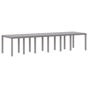 Kerti asztal világosszürke 350x100x73 cm poly rattan