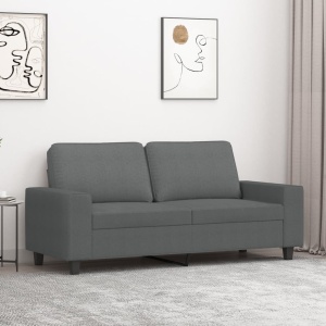 Kétszemélyes sötétszürke szövetkanapé 140 cm