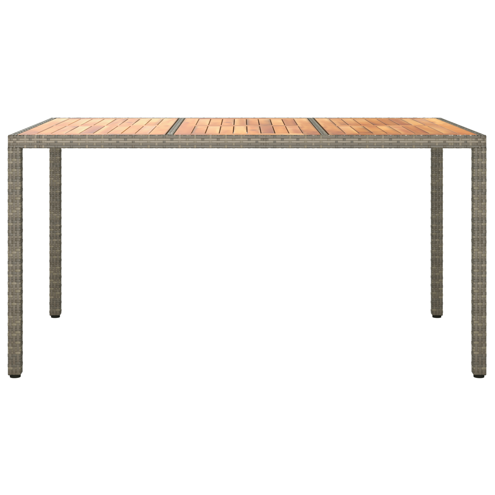 Szürke kerti étkezőasztal 150x90x75 cm polirattan