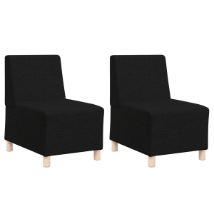 Világosszürke 55 cm szövet kanapé szék 2 pcs fekete