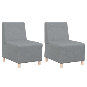 Világosszürke 55 cm szövet kanapé szék 2 pcs világosszürke