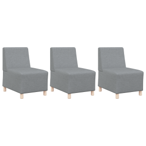 Világosszürke 55 cm szövet kanapé szék 3 pcs világosszürke