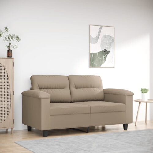 Kétszemélyes tópszínű mikroszálas szövetkanapé 120 cm