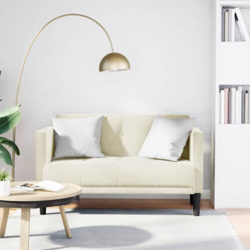 Krém bársony loveseat kanapé 111 cm