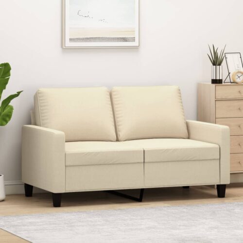 Kétszemélyes krémszínű szövetkanapé 120 cm