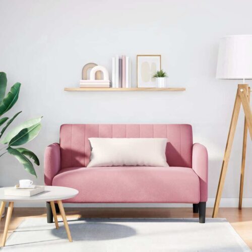 Rózsaszín bársony loveseat kanapé 109 cm