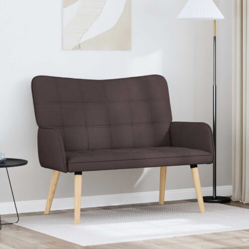 Kétfős kanapé sötét barna 115 x 61 x 87 cm szövet