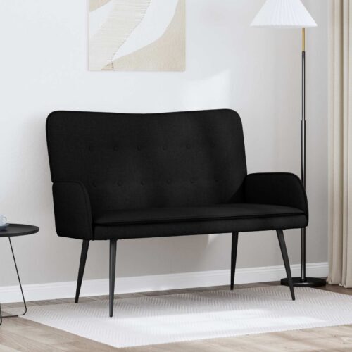 Kétüléses kanapé fekete 115 x 61 x 87 cm szövet