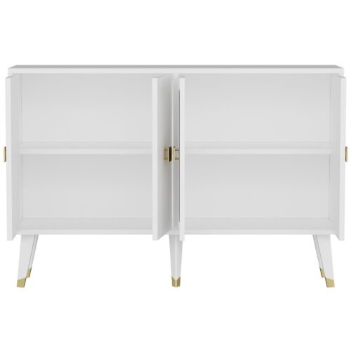 Hanah Home Console White Gold Ahart - White