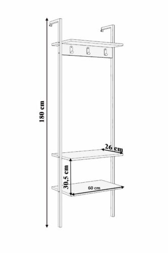 Hanah Home Hall Stand Black Nina - Image 2