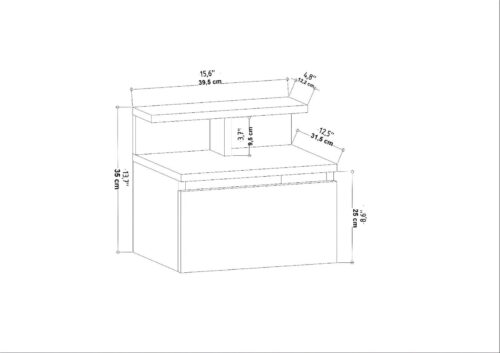 Hanah Home Nightstand Oak Alice - Oak - Image 2