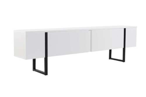 Hanah Home TV Stand White Black Serenity - White
