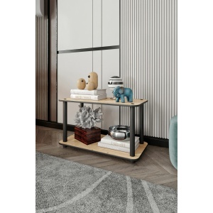 Hanah Home Coffee Table Oak Bookcase 2-Tiers Rect - Oak