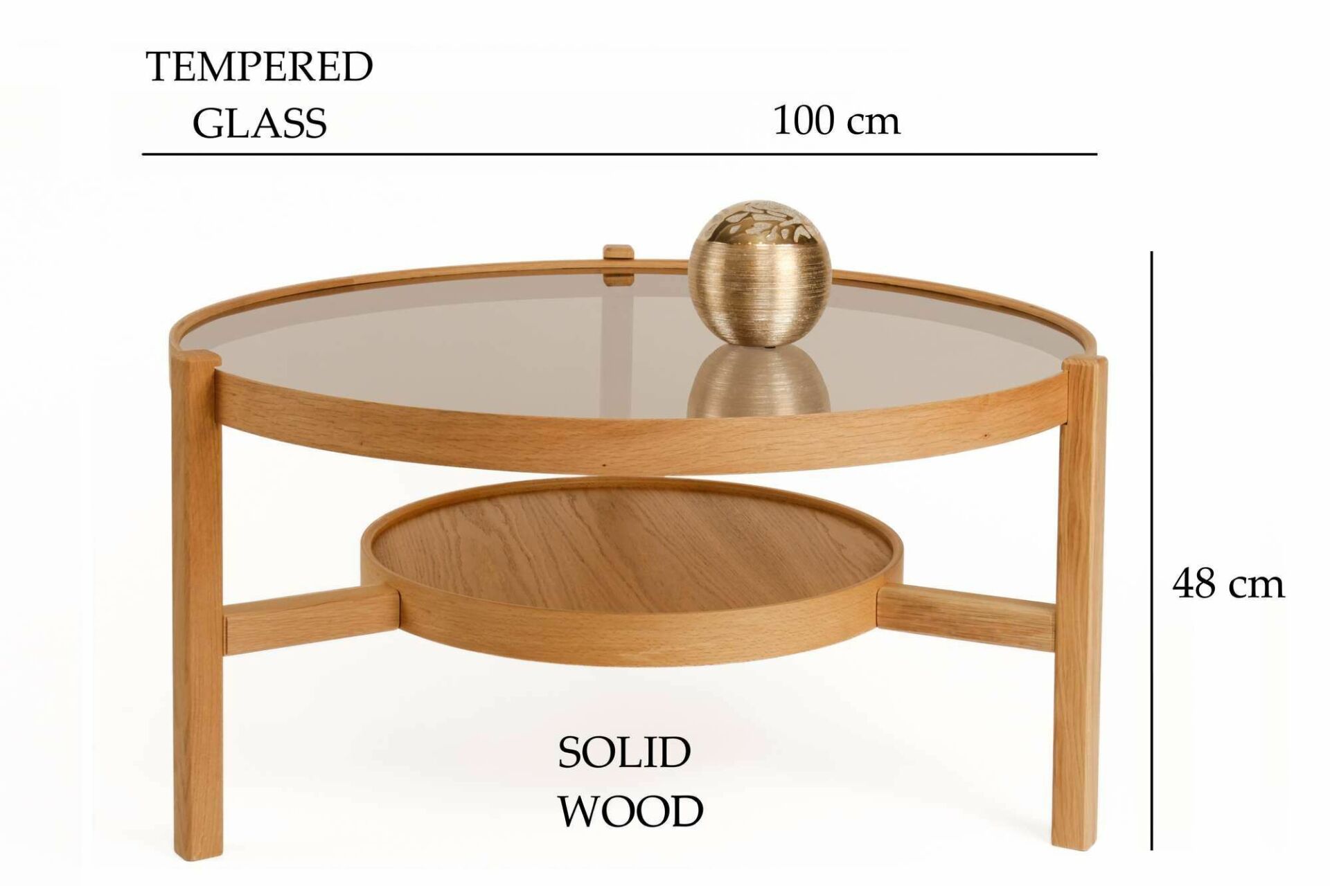 Hanah Home Coffee Table Oak Flora - Oak - Image 2