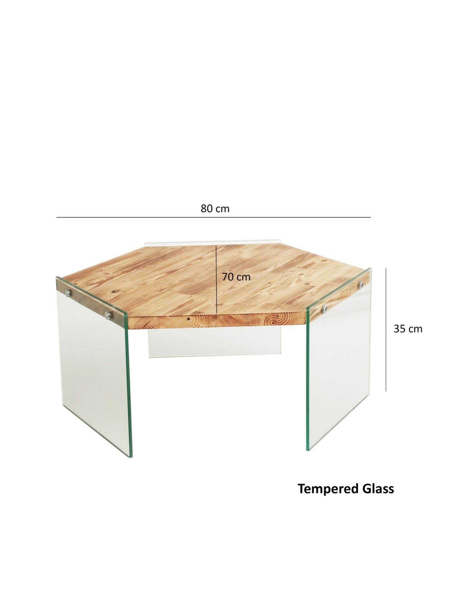 Hanah Home Coffee Table Oak Hexagon S304 - Image 2